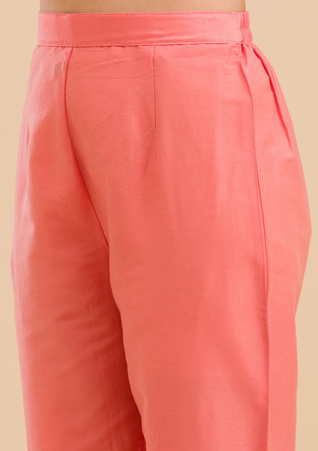 Pink Banarasi Cotton Readymade Salwar Suit