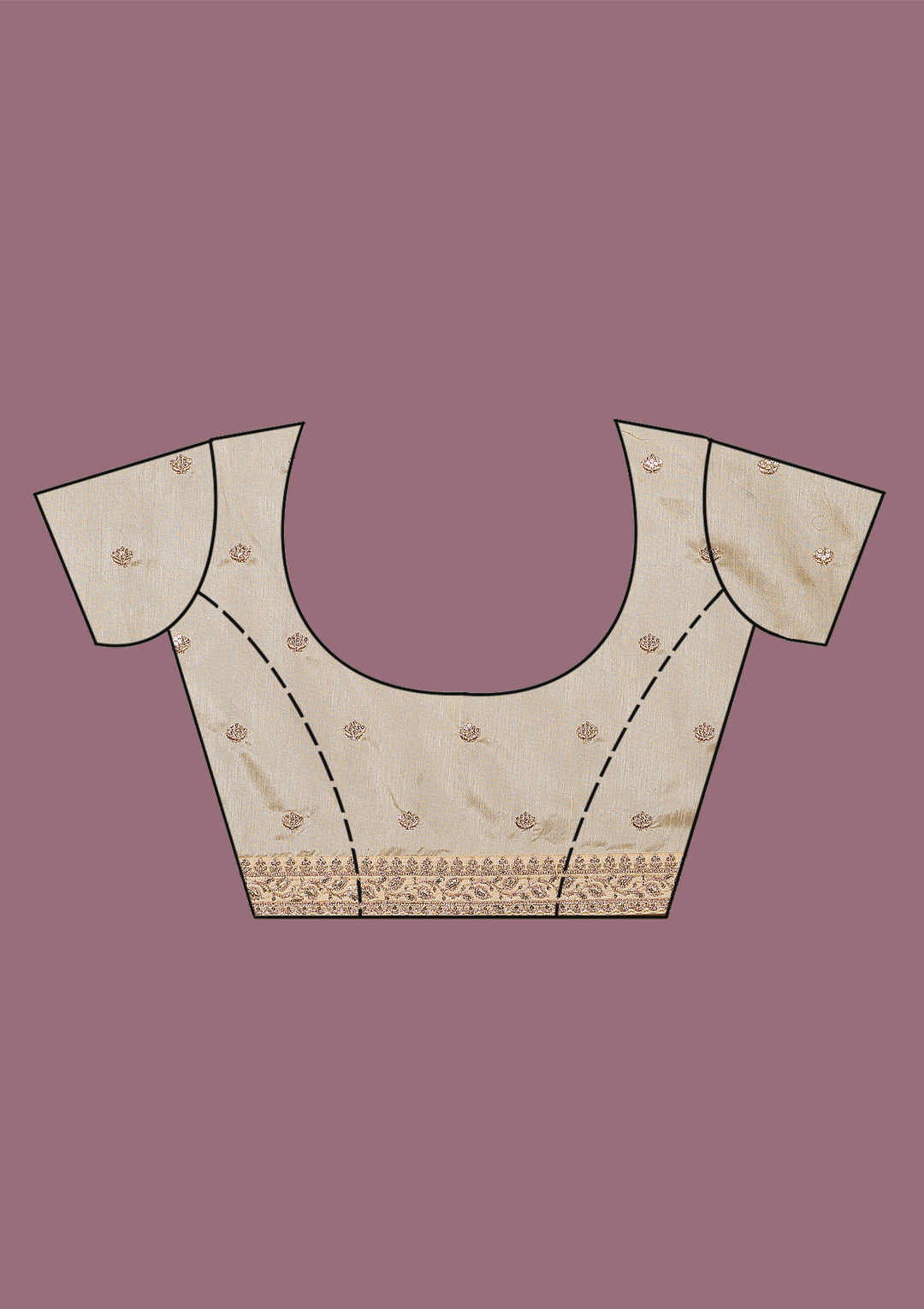 Beige Printed Georgette Saree