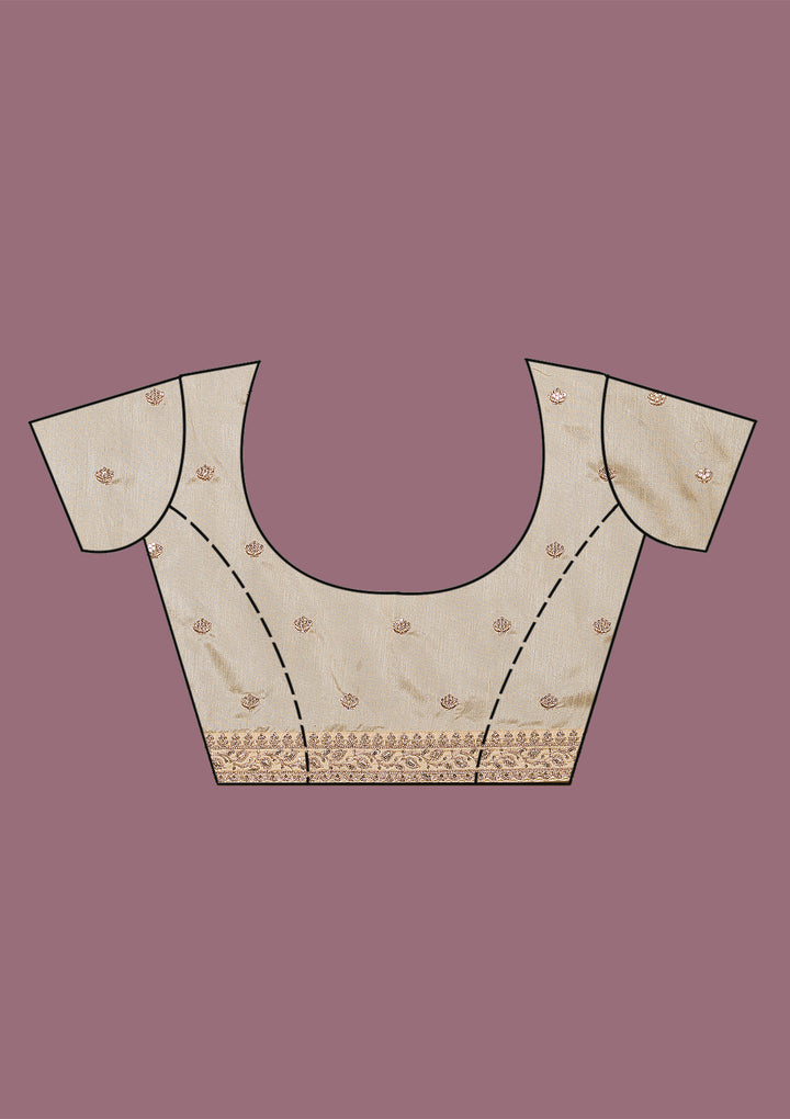 Beige Printed Georgette Saree