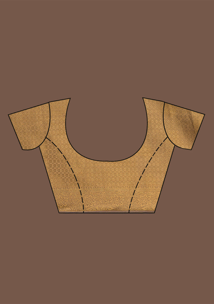 Beige Printed Tissue Saree