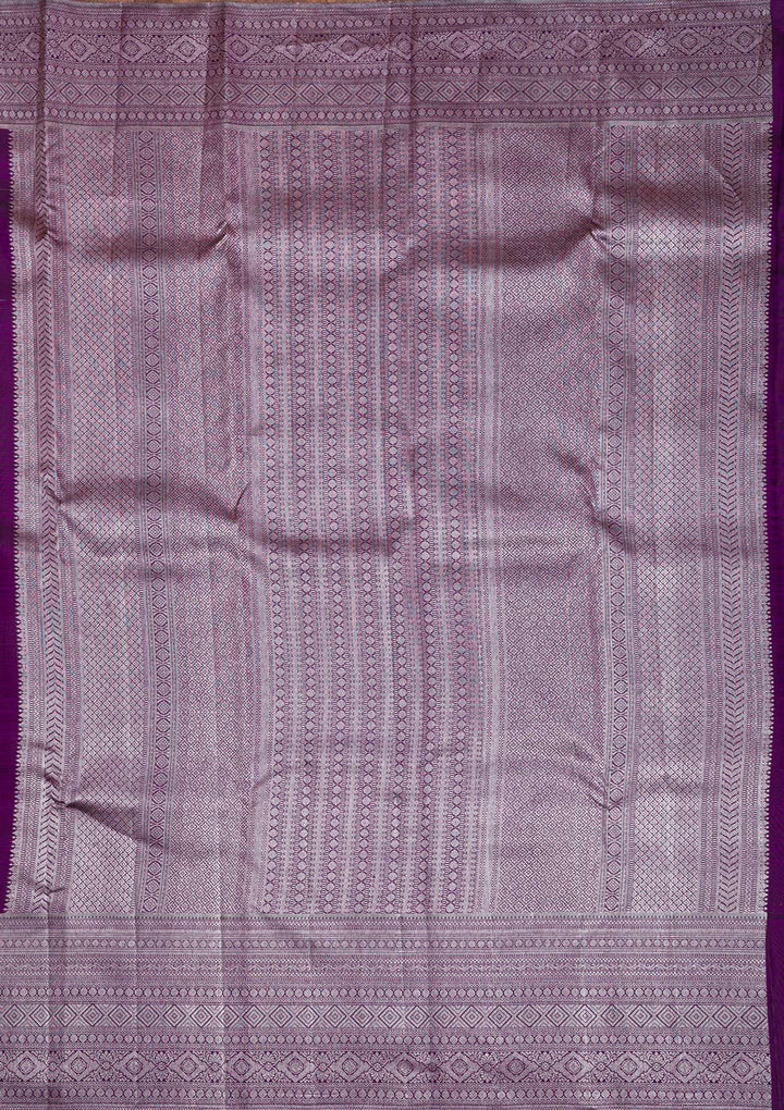 Beige Silver Zariwork Pure Silk Saree