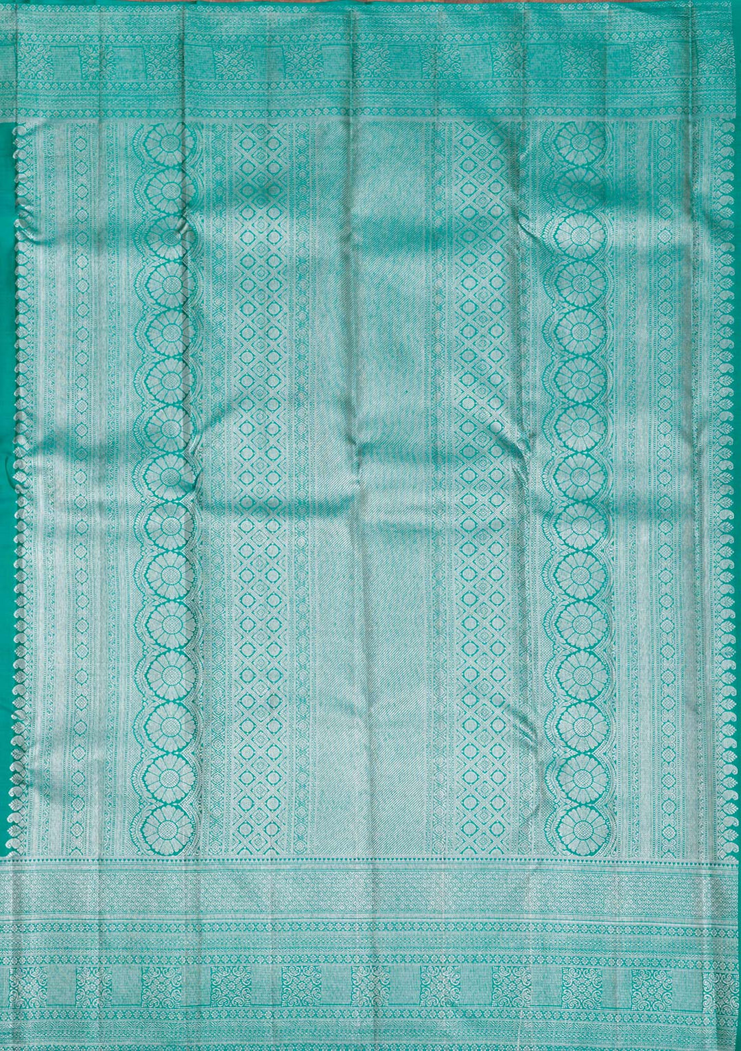 Beige Silver Zariwork Kanjivaram Pure Silk Saree
