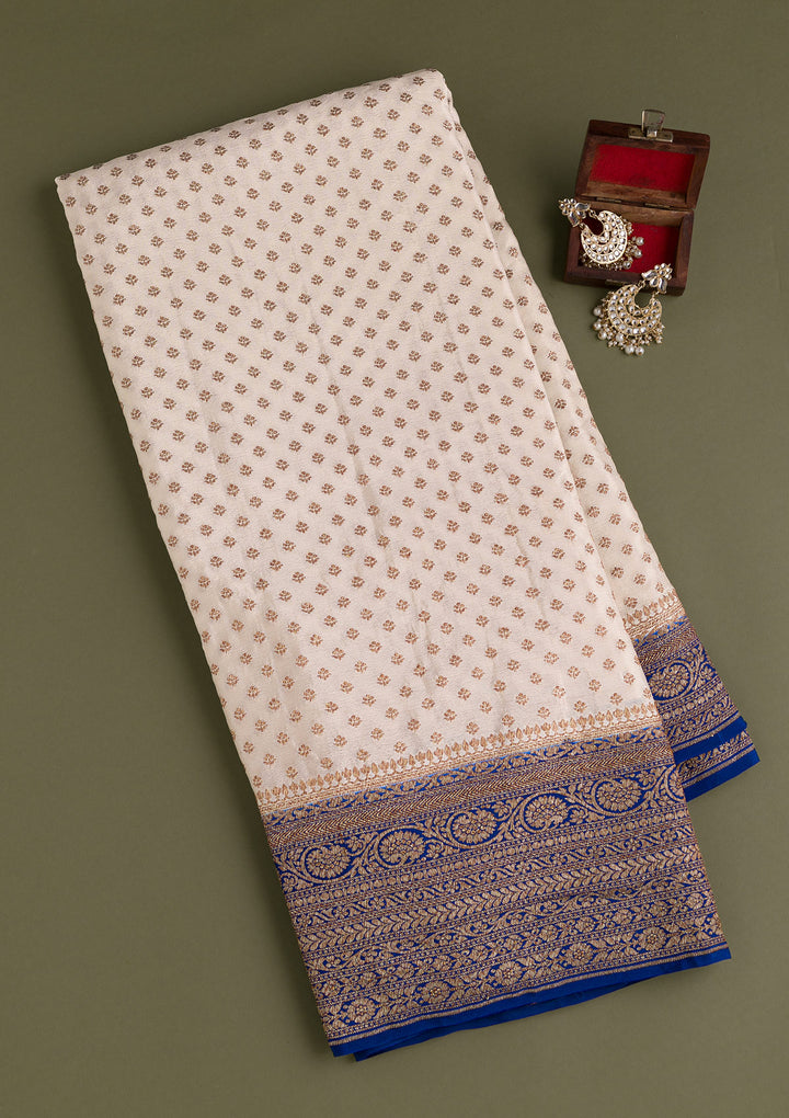Beige Zariwork Pure Silk Saree