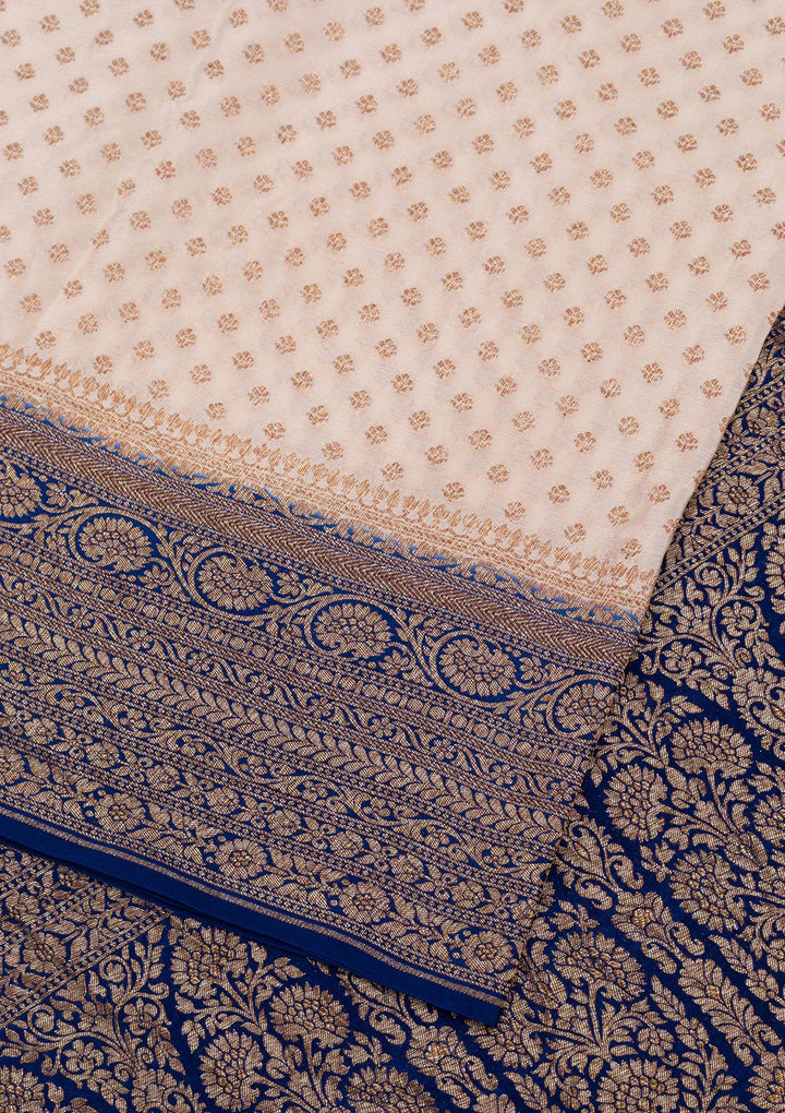 Beige Zariwork Pure Silk Saree