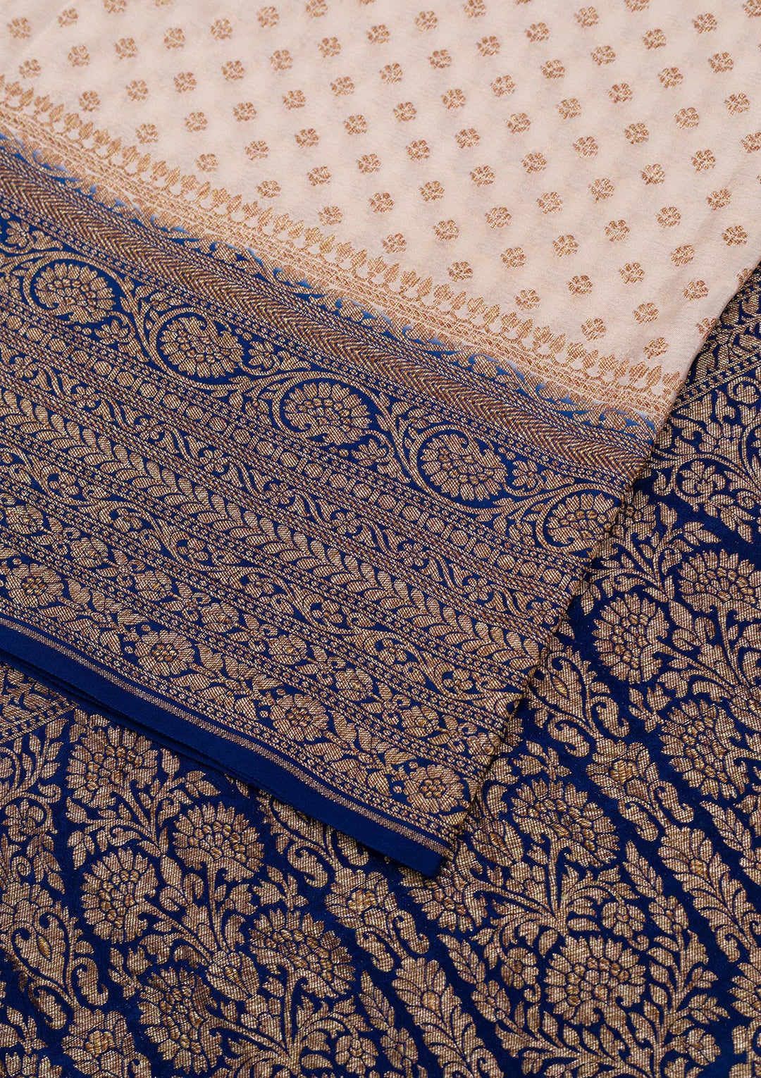 Beige Zariwork Pure Silk Saree