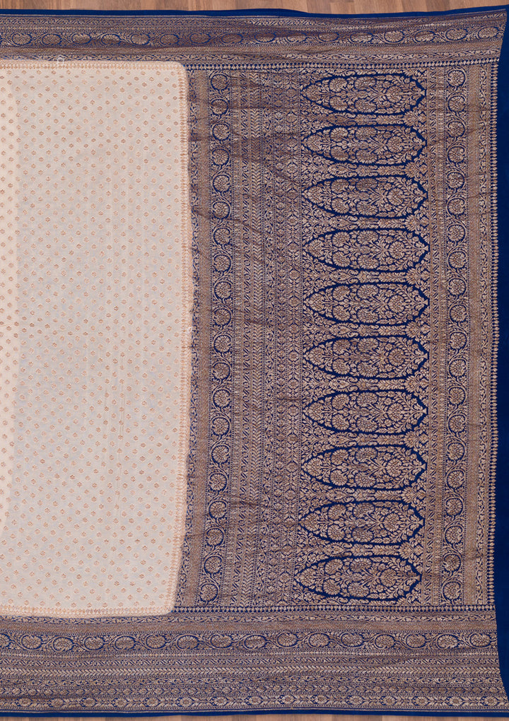 Beige Zariwork Pure Silk Saree