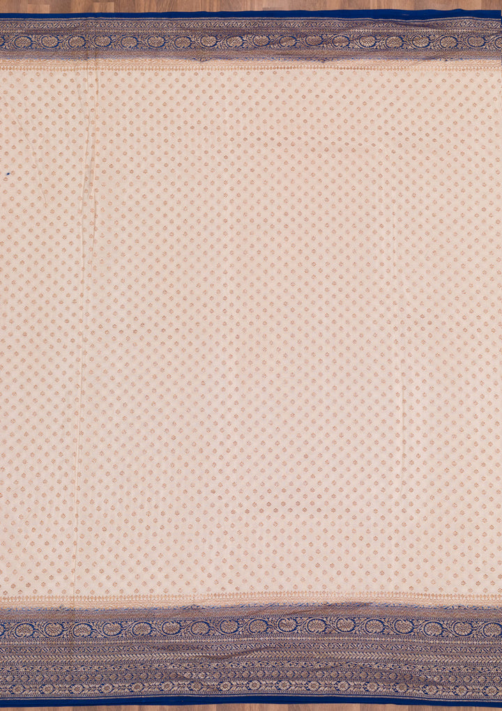 Beige Zariwork Pure Silk Saree