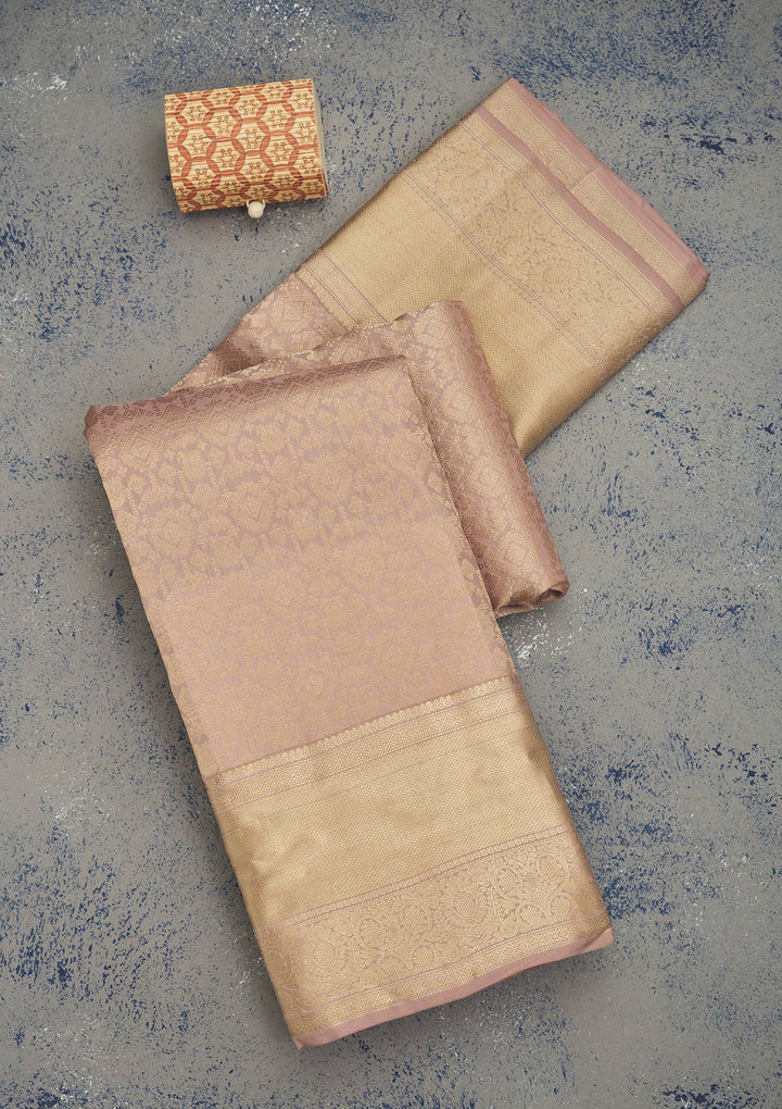 Beige Zariwork Pure Silk Saree