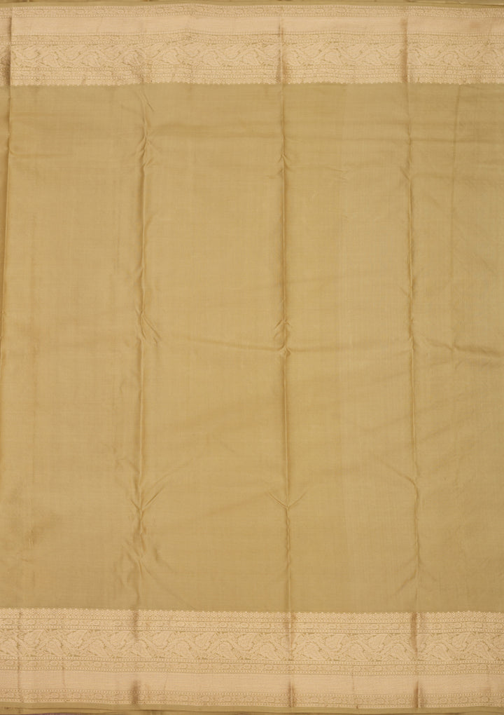 Beige Zariwork Pure Silk Saree