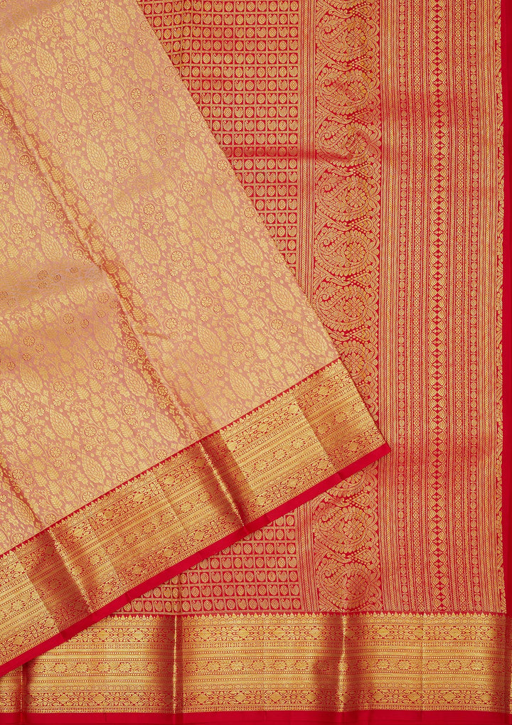 Beige Zariwork Pure Silk Saree