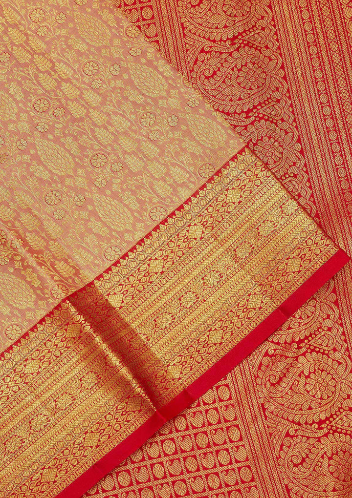 Beige Zariwork Pure Silk Saree