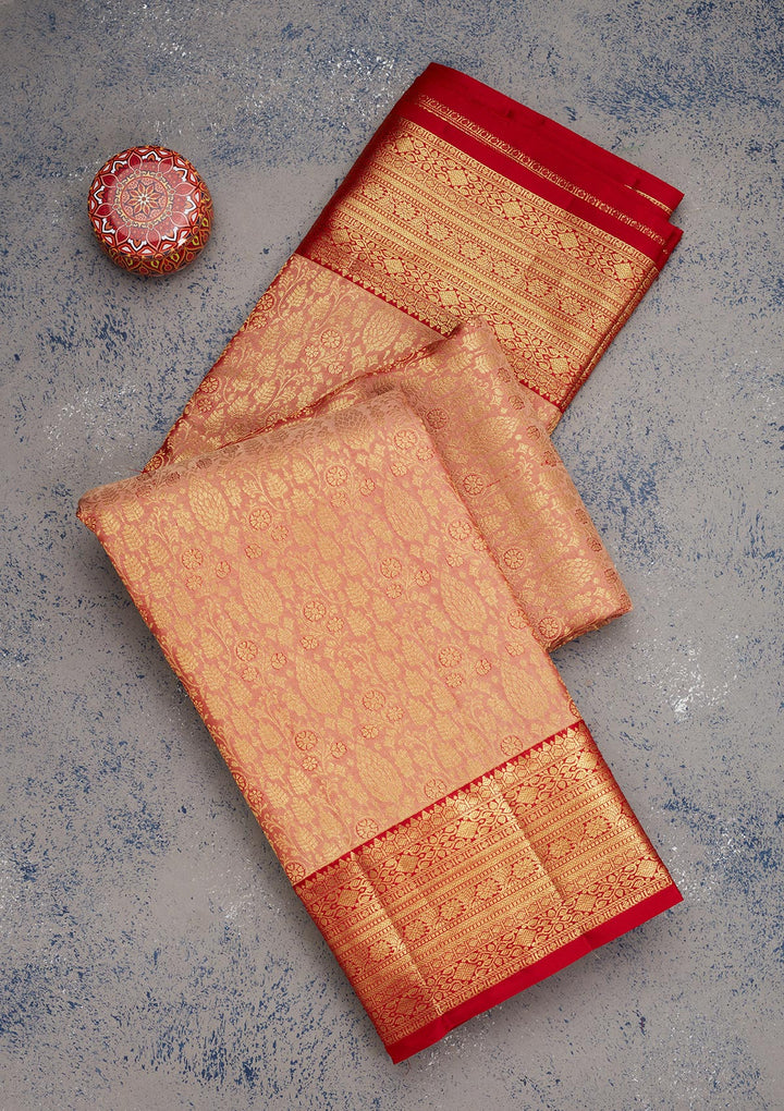 Beige Zariwork Pure Silk Saree