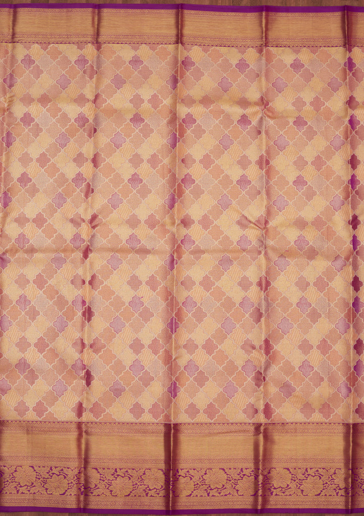 Beige Zariwork Pure Silk Saree