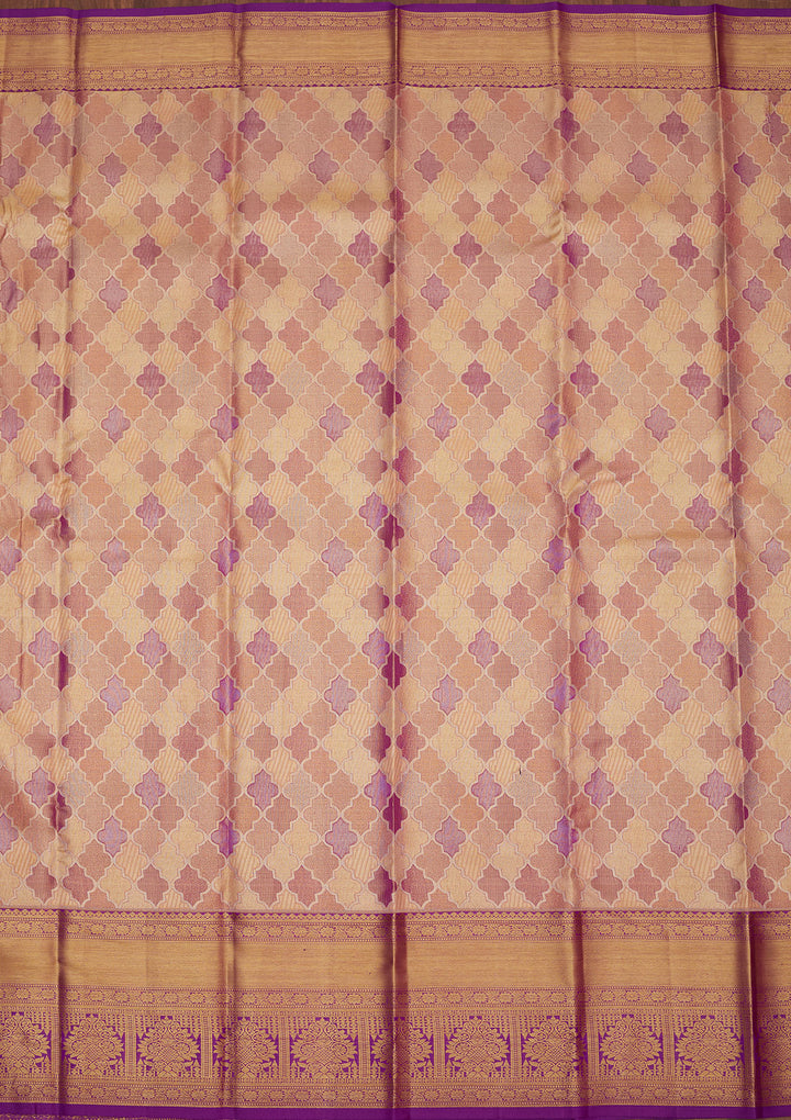 Beige Zariwork Pure Silk Saree