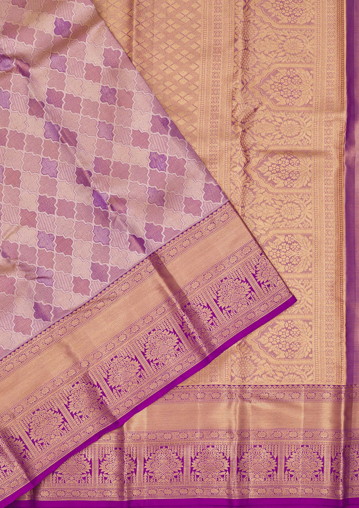 Beige Zariwork Pure Silk Saree
