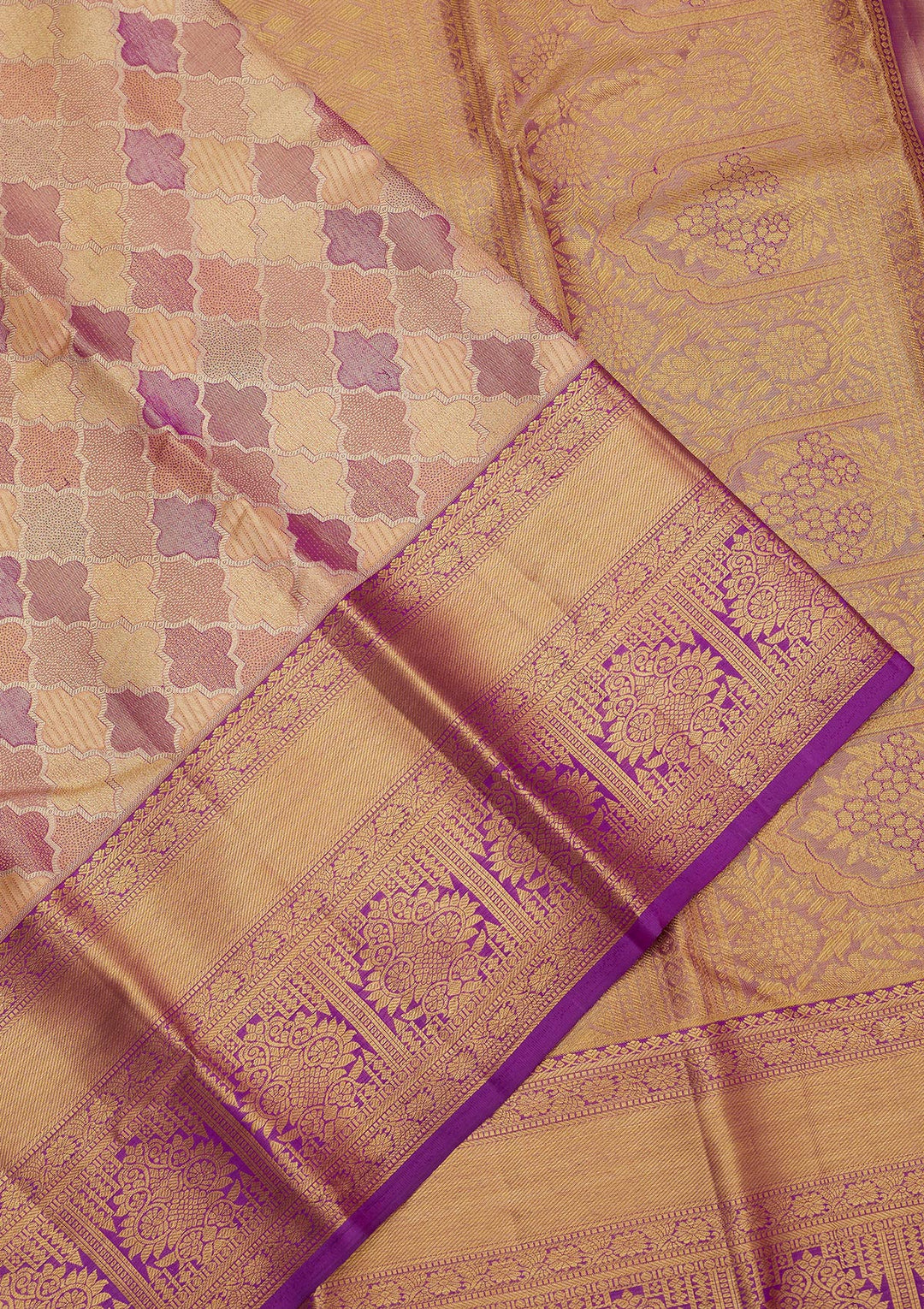 Beige Zariwork Pure Silk Saree