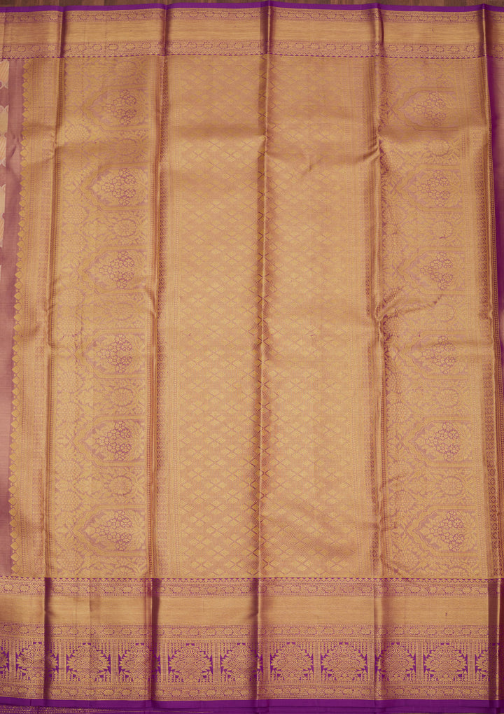 Beige Zariwork Pure Silk Saree