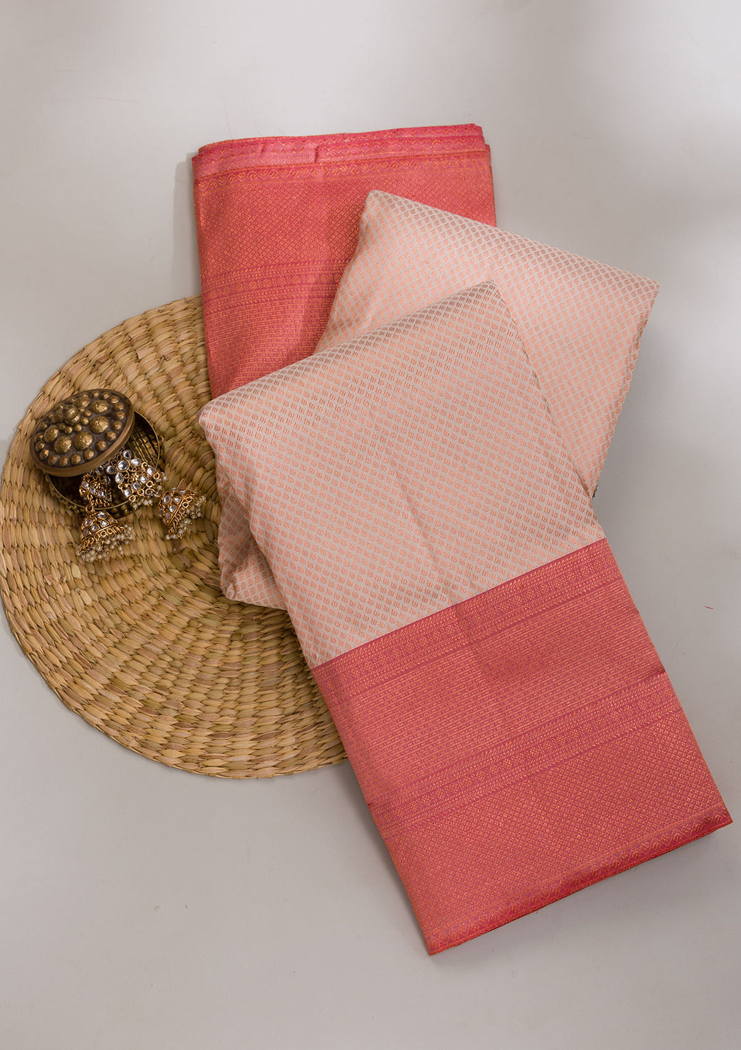 Beige Zariwork Pure Silk Saree-Koskii