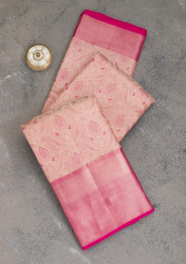 Beige Zariwork Pure Silk Saree