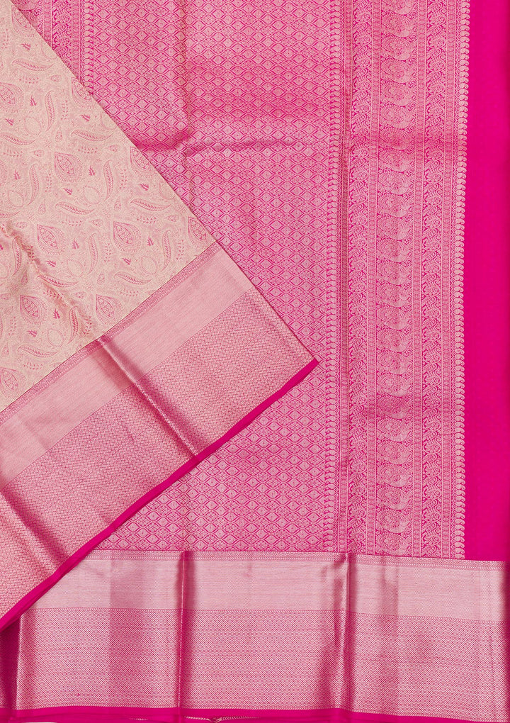 Beige Zariwork Pure Silk Saree