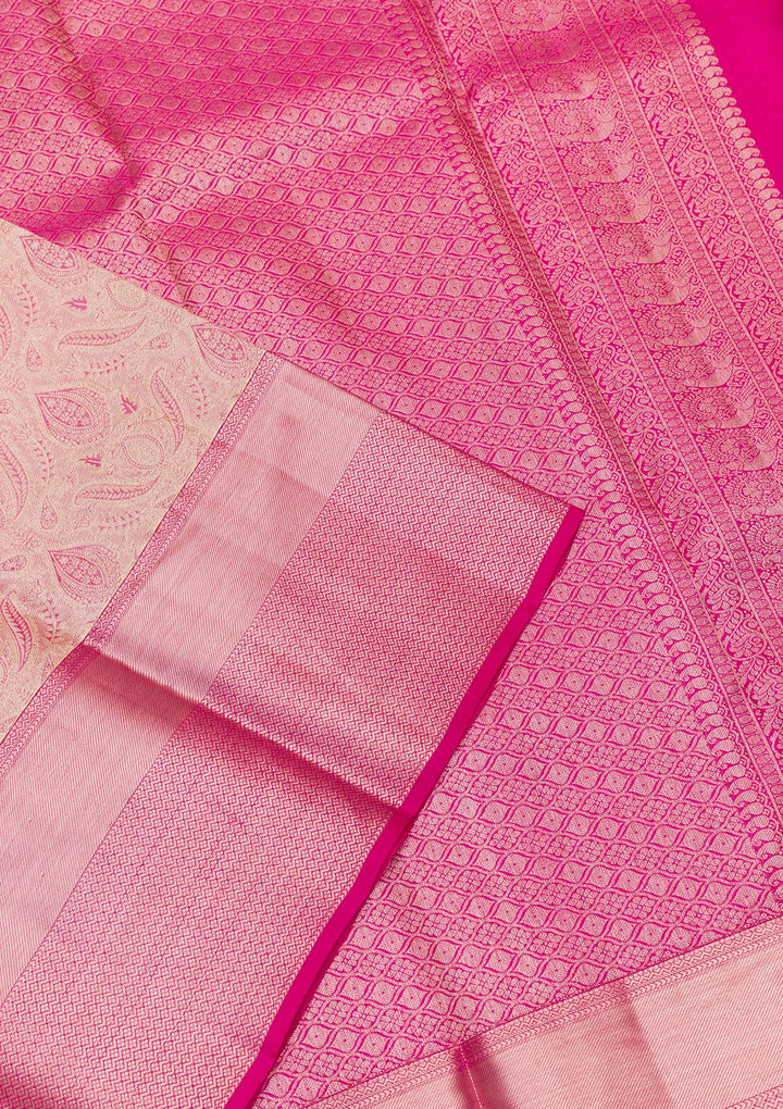 Beige Zariwork Pure Silk Saree