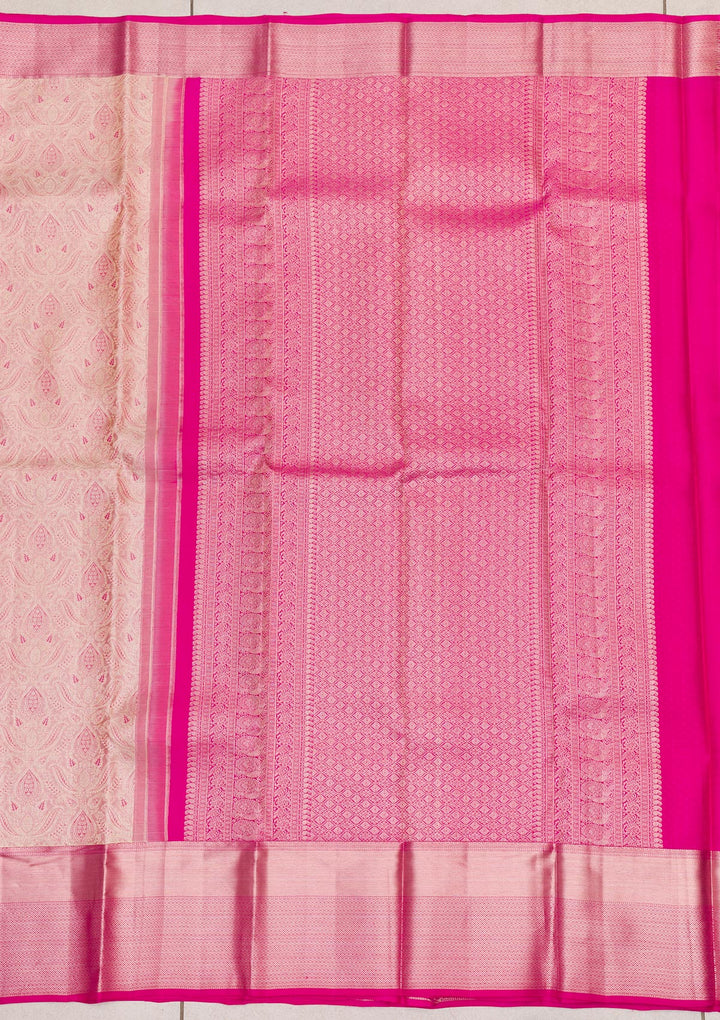 Beige Zariwork Pure Silk Saree
