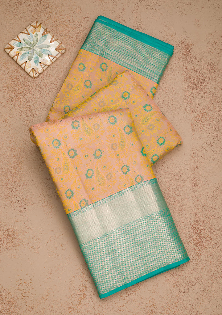 Beige Zariwork Pure Silk Saree