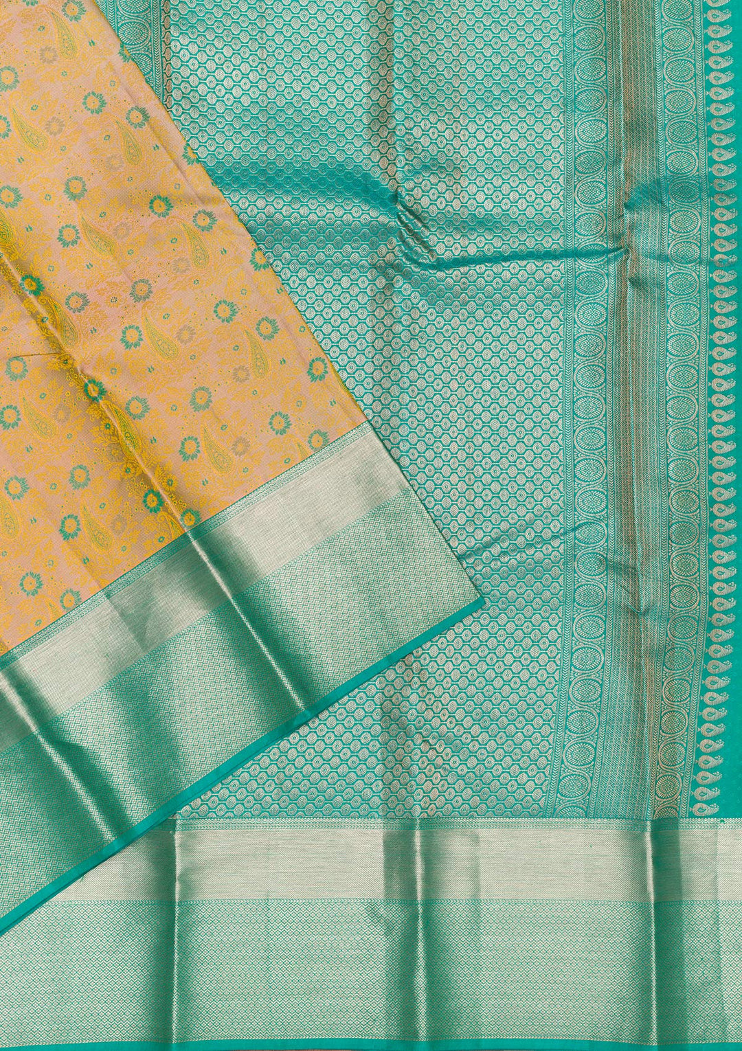 Beige Zariwork Pure Silk Saree