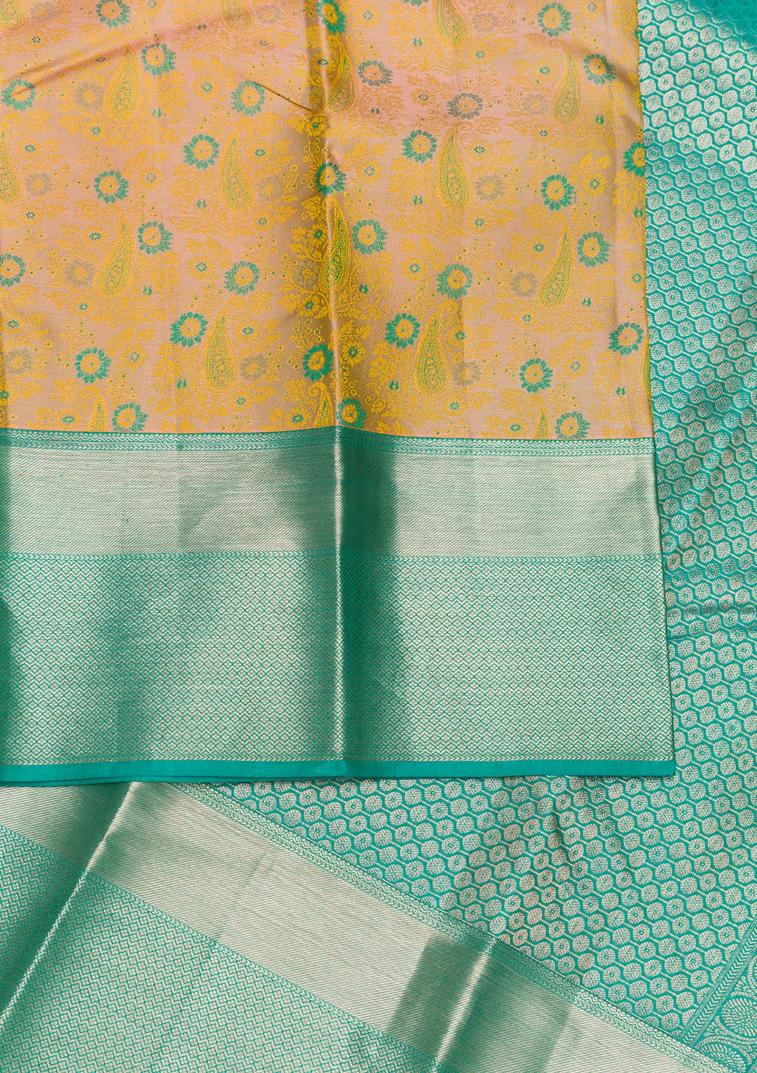 Beige Zariwork Pure Silk Saree