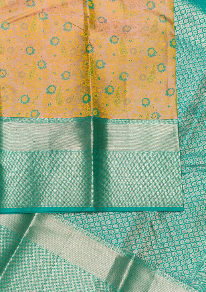 Beige Zariwork Pure Silk Saree
