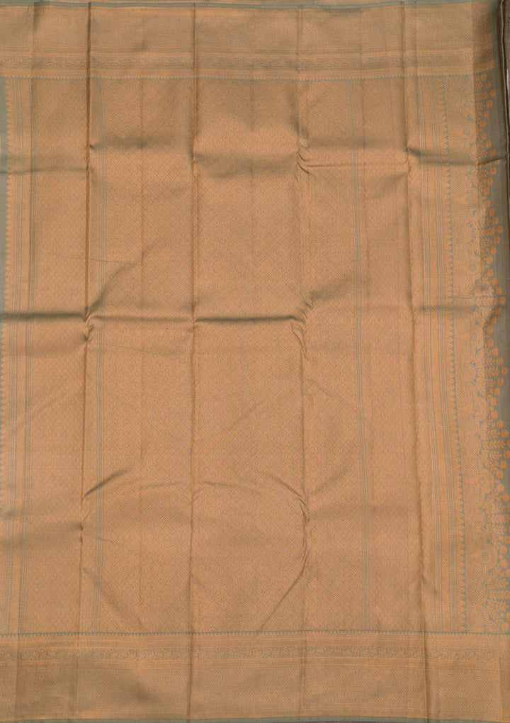 Beige Zariwork Kanjivaram Pure Silk Saree