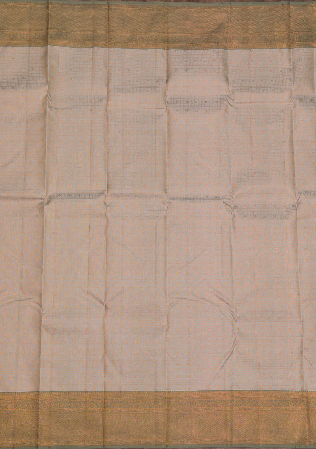 Beige Zariwork Kanjivaram Pure Silk Saree