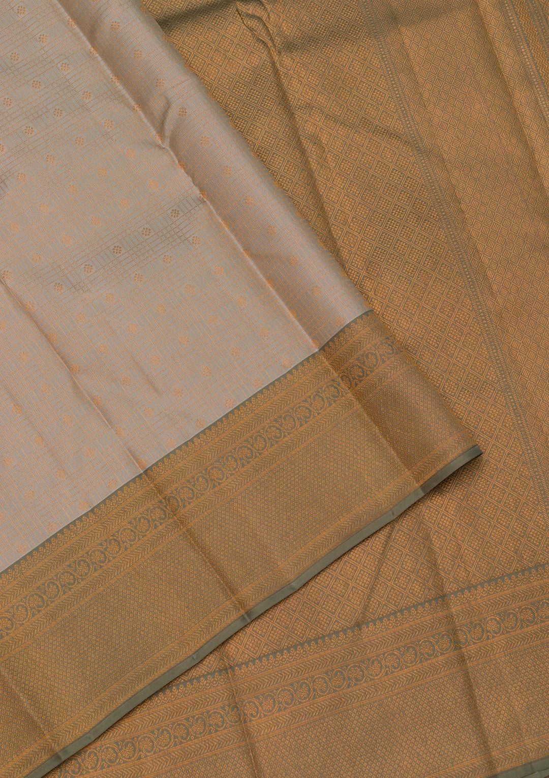 Beige Zariwork Kanjivaram Pure Silk Saree