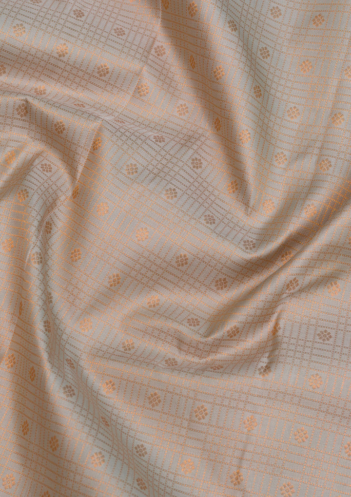 Beige Zariwork Kanjivaram Pure Silk Saree