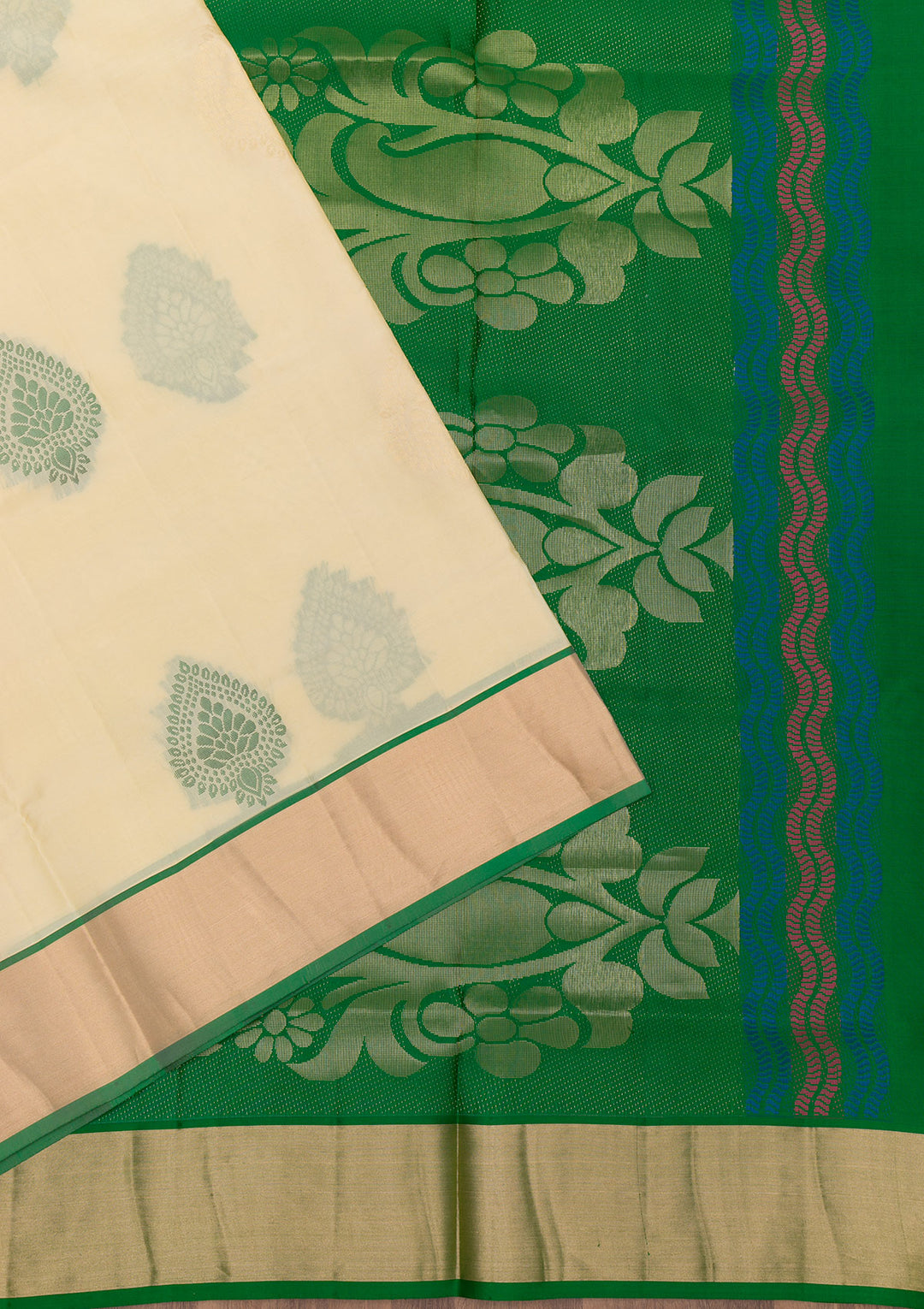 Beige Zariwork Pure Silk Saree