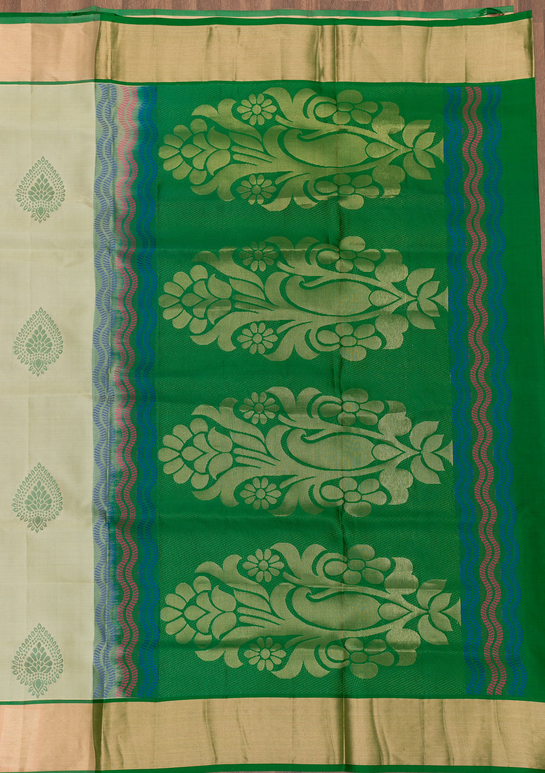 Beige Zariwork Pure Silk Saree