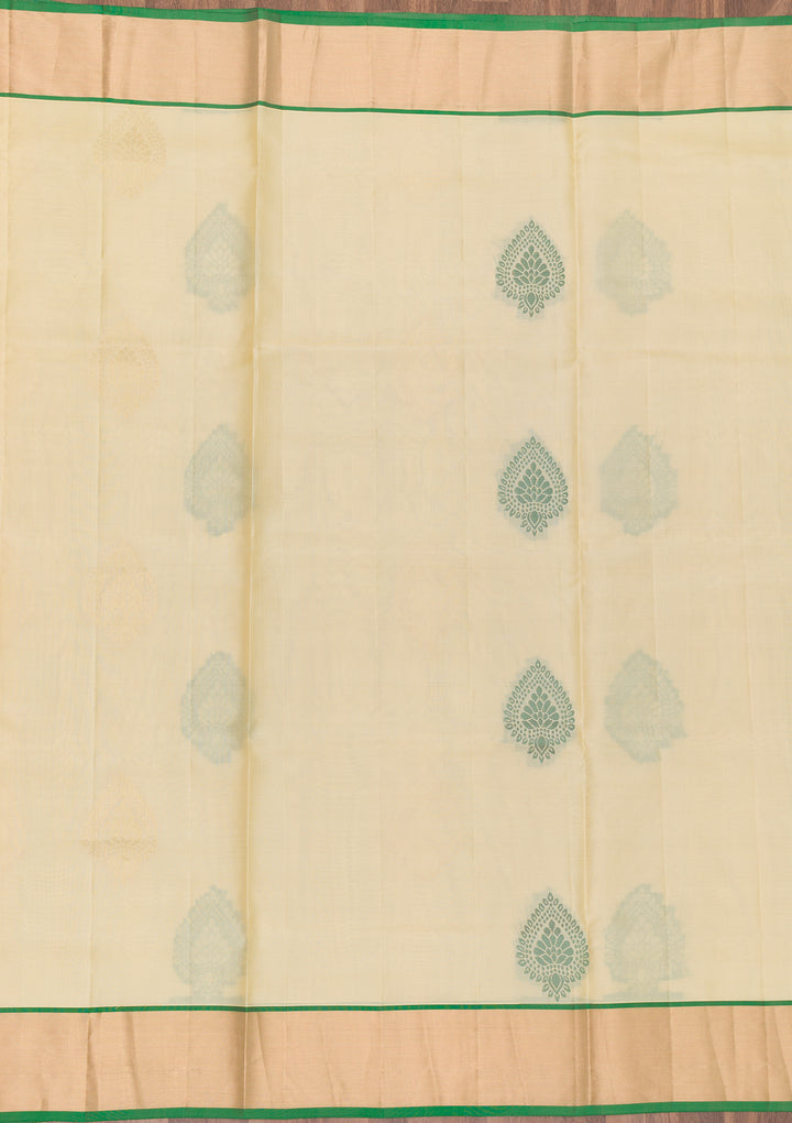 Beige Zariwork Pure Silk Saree