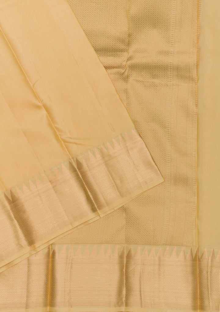 Beige Zariwork Pure Silk Saree
