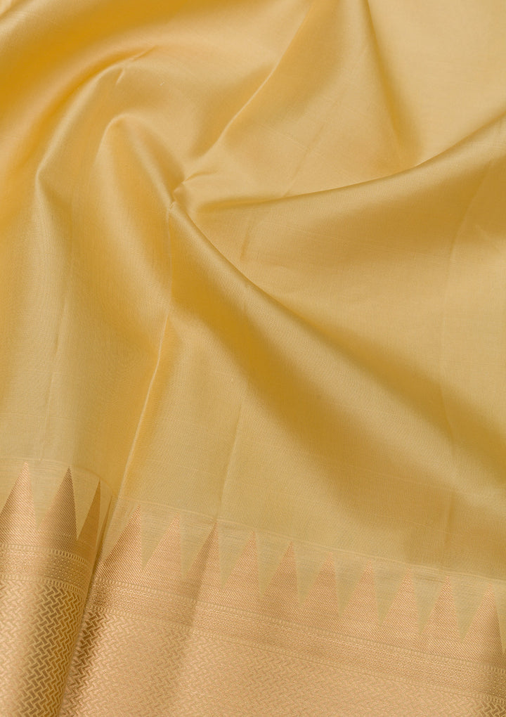 Beige Zariwork Pure Silk Saree