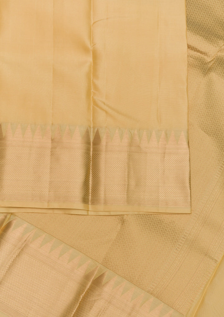 Beige Zariwork Pure Silk Saree