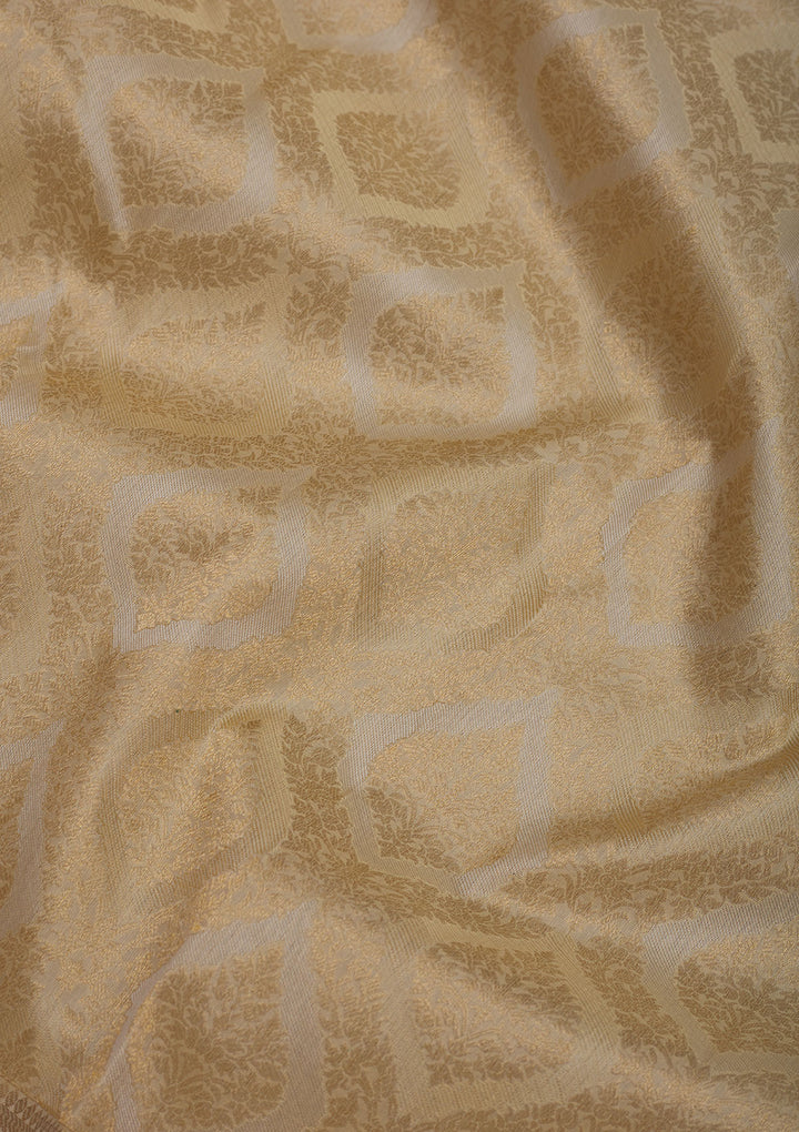 Beige Zariwork Pure Silk Saree