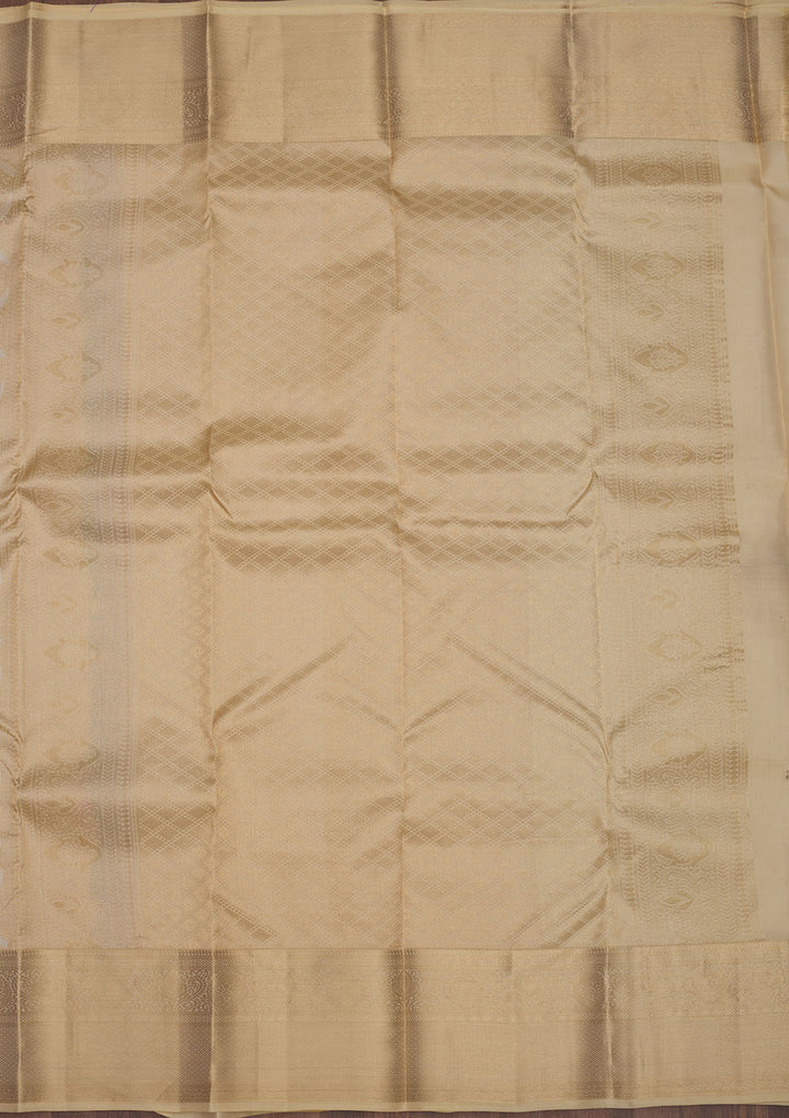 Beige Zariwork Pure Silk Saree