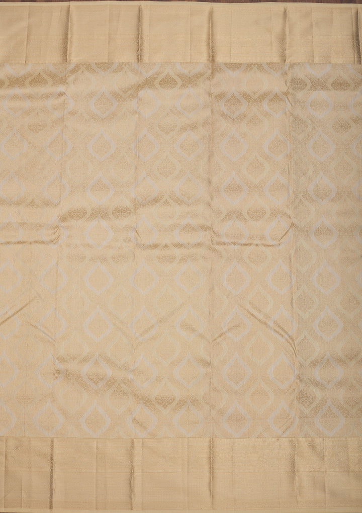 Beige Zariwork Pure Silk Saree