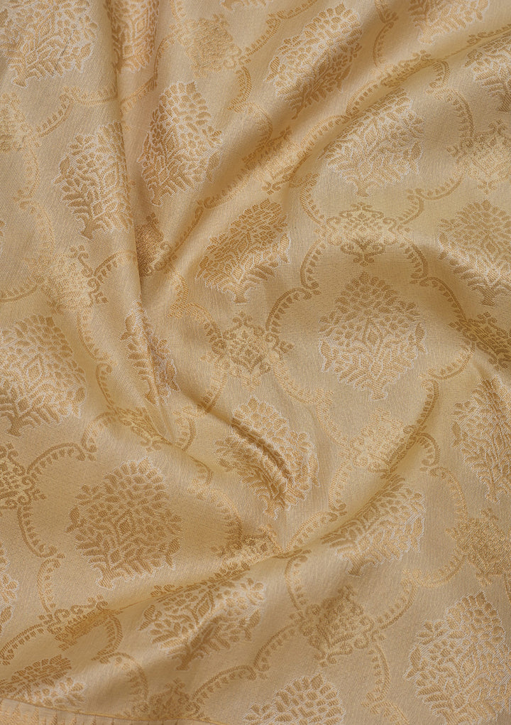 Beige Zariwork Pure Silk Saree
