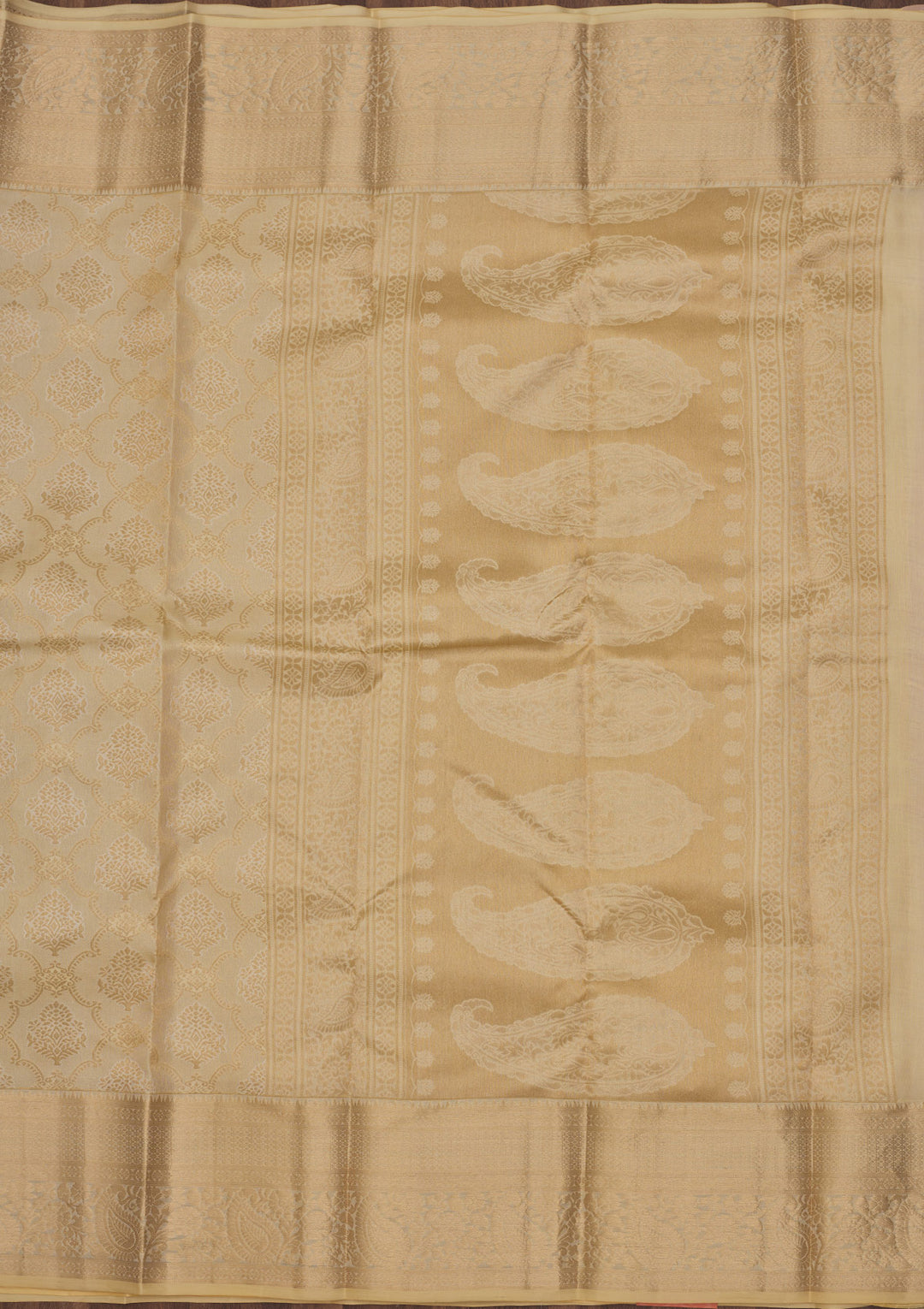 Beige Zariwork Pure Silk Saree
