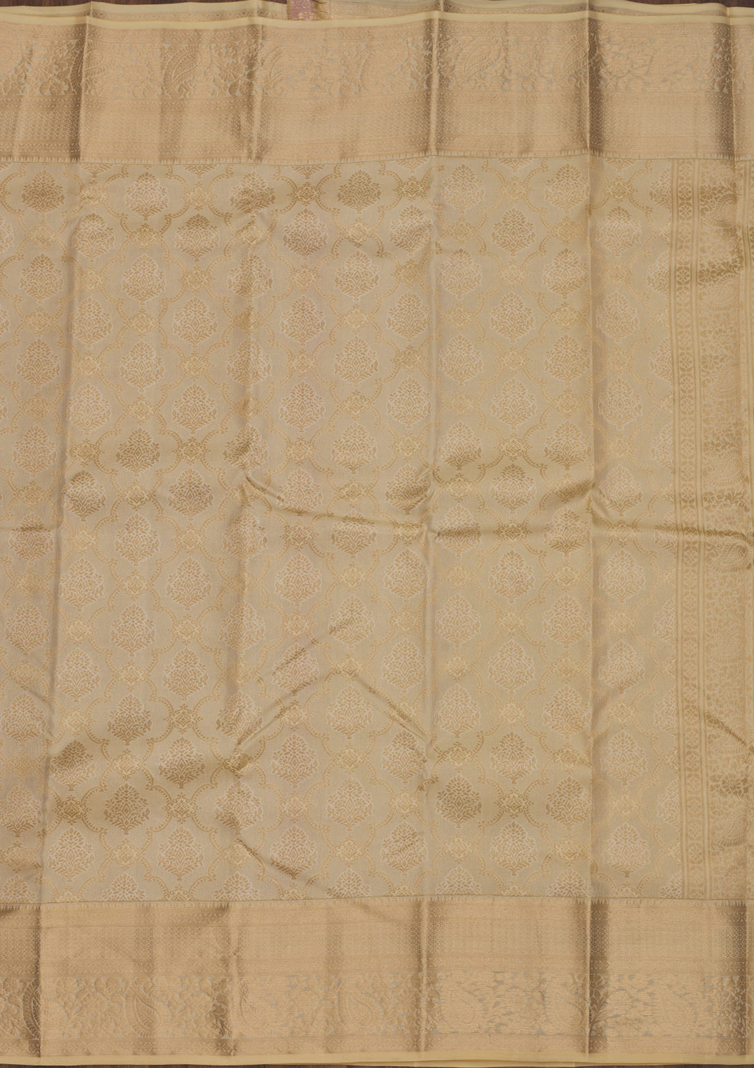 Beige Zariwork Pure Silk Saree