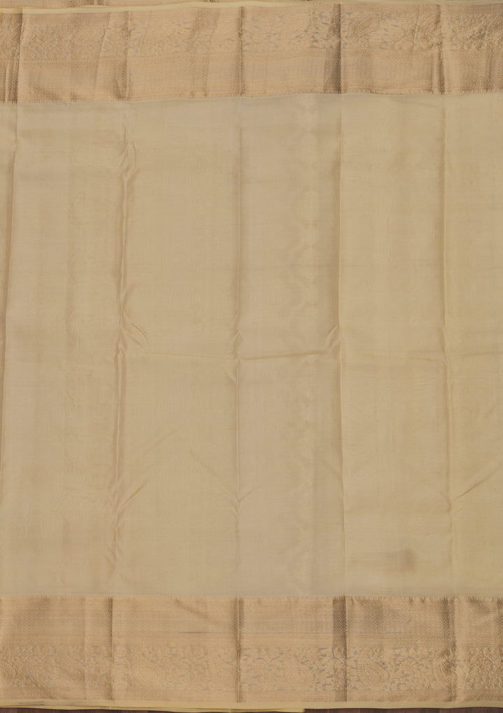 Beige Zariwork Pure Silk Saree