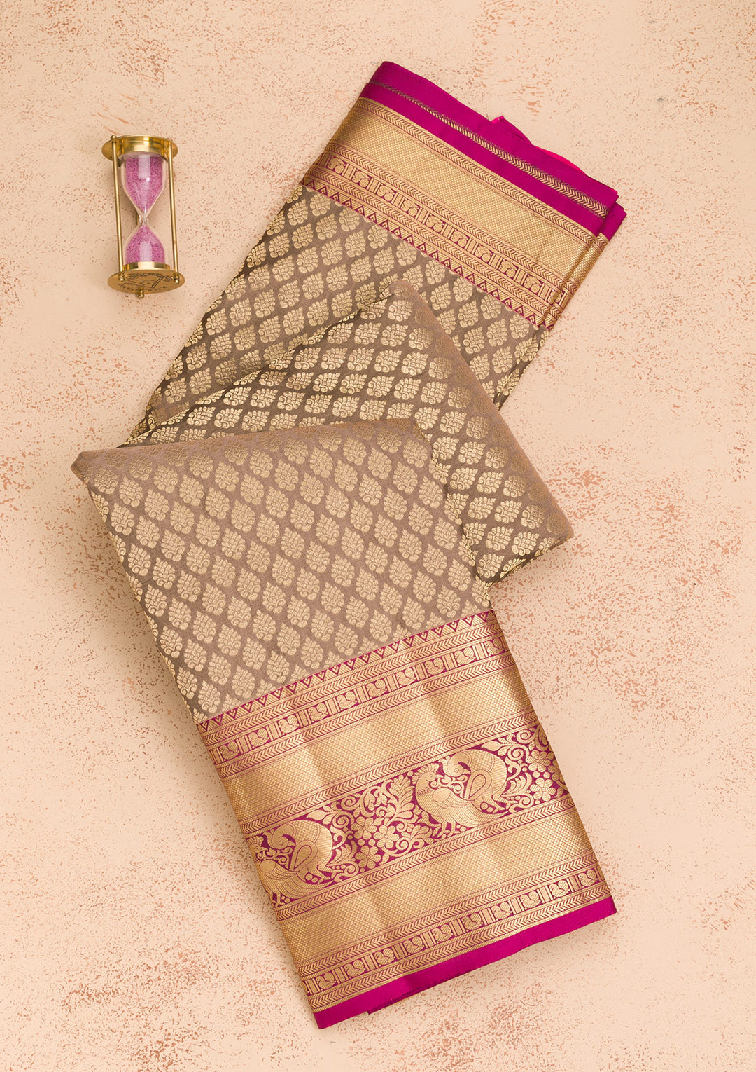 Beige Zariwork Pure Silk Saree