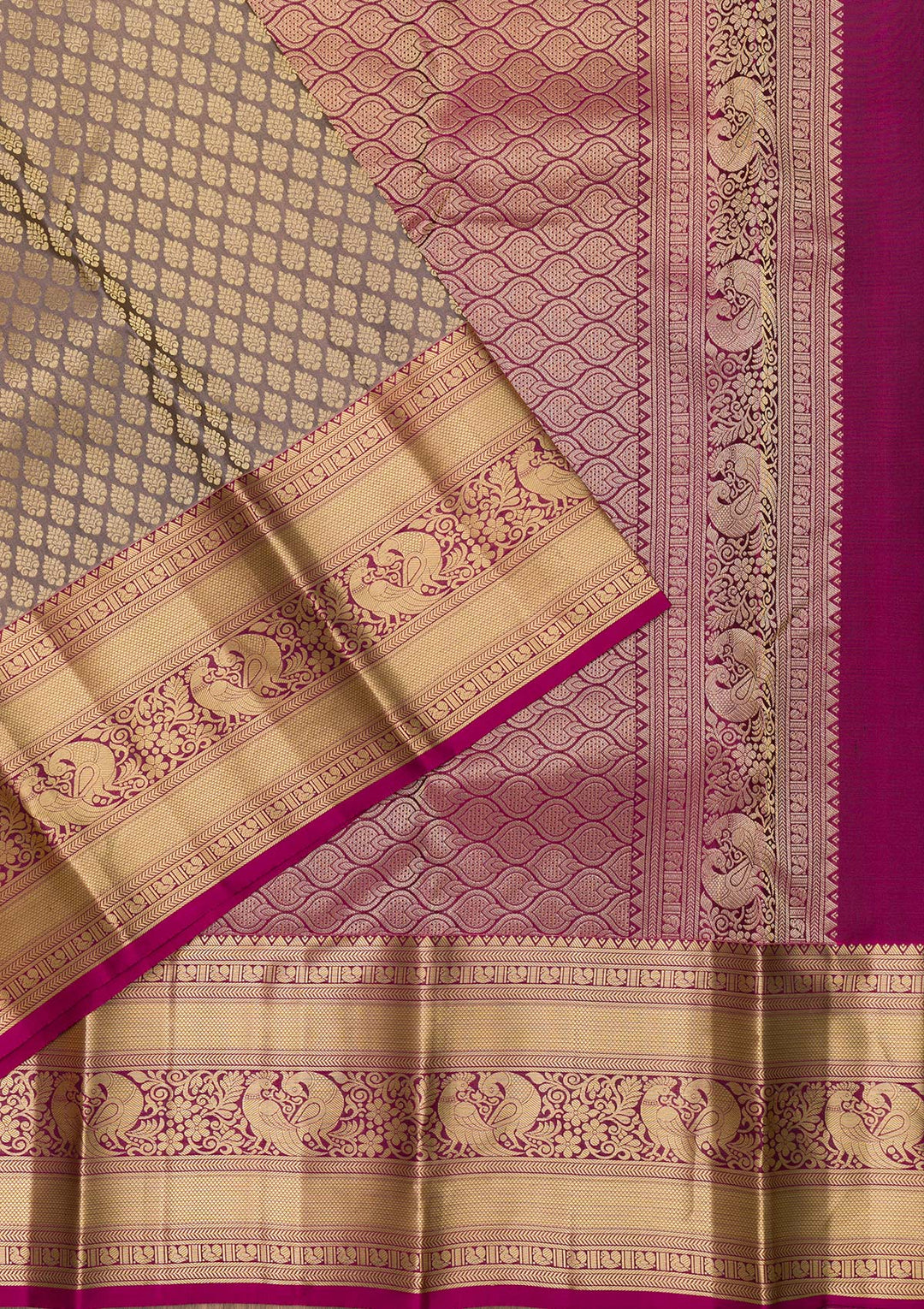 Beige Zariwork Pure Silk Saree