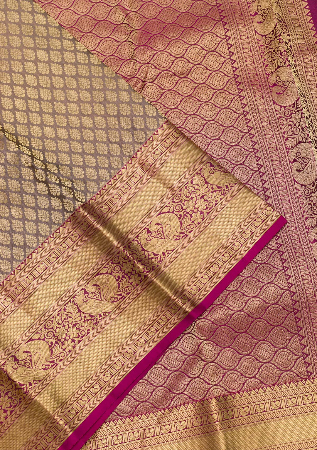 Beige Zariwork Pure Silk Saree